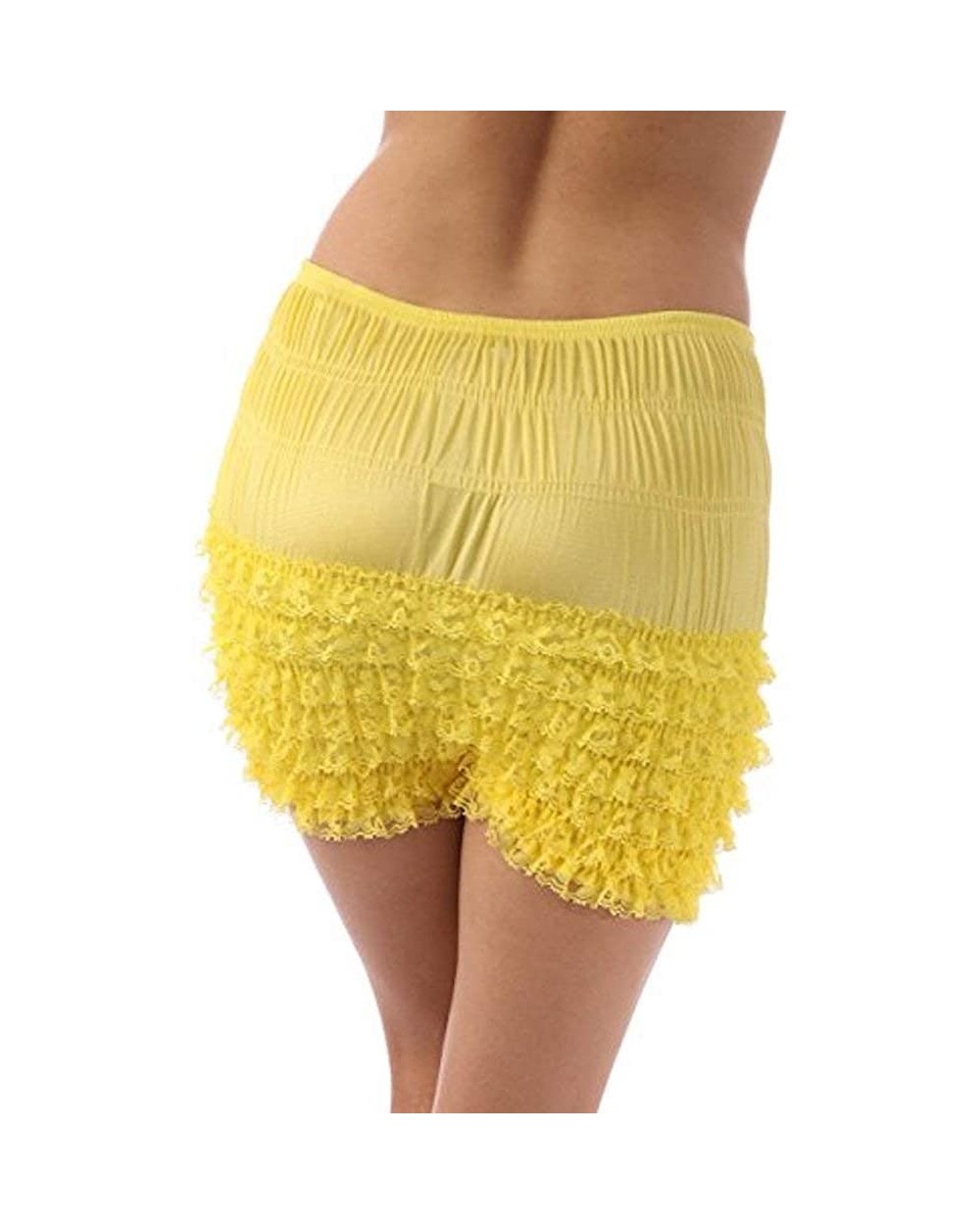 Womens Sexy Ruffle Panties Tanga Dance Bloomers Sissy Booty Shorts - Yellow N20 - CQ110GM2A1F $27.08 Panties