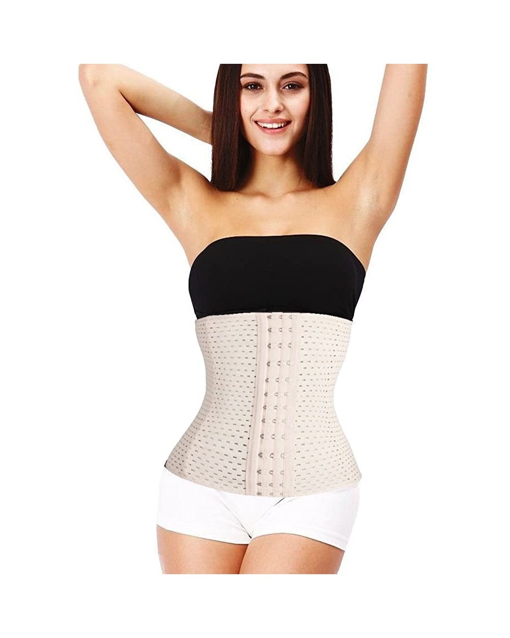 Waist Trainer Cincher Tummy Slimmer Breathable Shapewear Girdle LongTorso - Apricot - CL128DLC77X $15.09 Shapewear