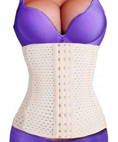 Waist Trainer Cincher Tummy Slimmer Breathable Shapewear Girdle LongTorso - Apricot - CL128DLC77X $15.09 Shapewear