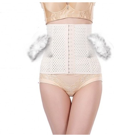 Waist Trainer Cincher Tummy Slimmer Breathable Shapewear Girdle LongTorso - Apricot - CL128DLC77X $15.09 Shapewear