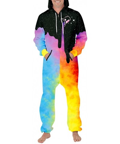 Unisex 3D Print Jumpsuits Galaxy Animal Hooded One Piece Pajama - Pouring Milk - CA18YSHTMXM $72.23 Sleep Sets