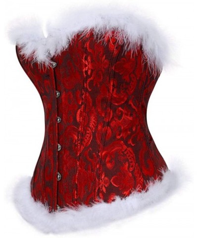 Corsets for Women Plus Size Black Corset Sexy Bustier Corset Top Lingerie - Black Red 819 - CS18YR9GZ58 $23.25 Shapewear