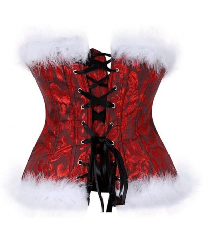 Corsets for Women Plus Size Black Corset Sexy Bustier Corset Top Lingerie - Black Red 819 - CS18YR9GZ58 $23.25 Shapewear