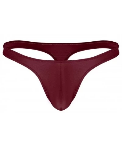 Men's Thong Ultra Thin Ice Silk G-String Comfort Thongs Low Raise Underwear - Wine Red - CT18E4RK6T5 $22.18 G-Strings & Thongs