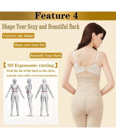 Women's Shapewear Thigh Slimmer Hi-Waist Lace Tummy Control Body Shaper Smooth Slip Short Butt Lifter Panties - Nude - CQ18U6...