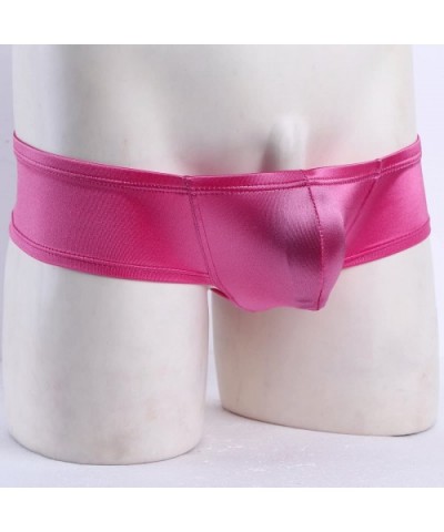 Men's Low Rise Bulge Pouch Enhancing Cheeky Bikini Briefs Underwear Hot Pink Medium(Waist 27.0-36.0"/68-92cm) - CQ186OEISOL $...