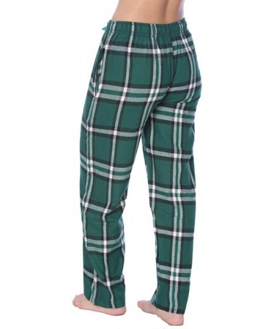 Womens 100% Cotton Flannel Plaid Lounge Pants Available in Plus Size - Y19_green and White Plaid - CP18ZOGCDX3 $21.83 Bottoms