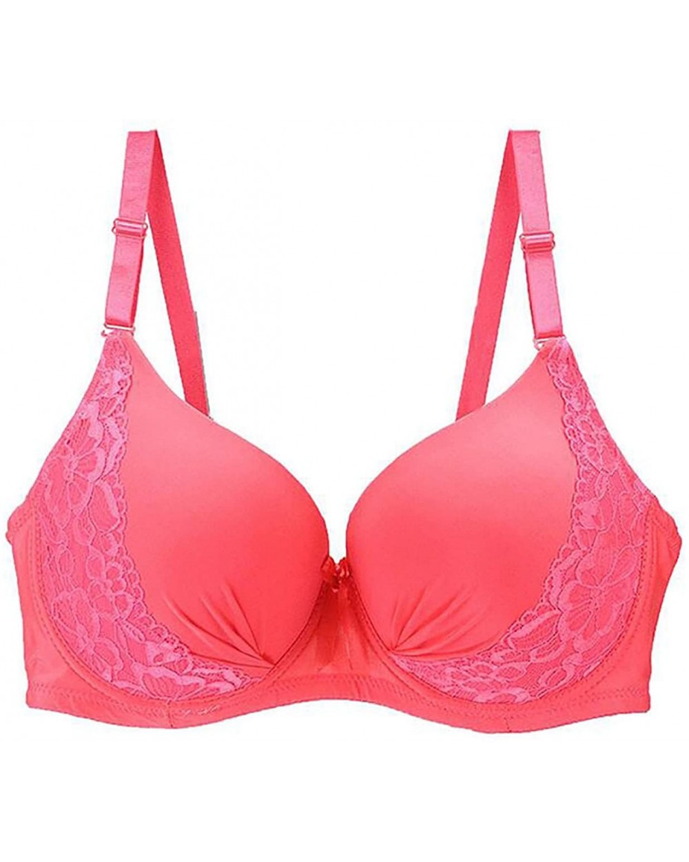 Womens Comfy Lace Trimed Full Cup Breathable Wirefree T-Shirt Bras - 1 - CN18DX0L8Z2 $22.04 Bras