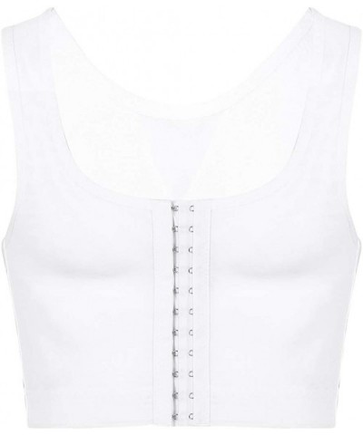 Men's Hooks Vest Shapewear Gynecomastia Compression Shirts Body Chest Support Crop Top - White - CK197RR657X $33.22 Shapewear