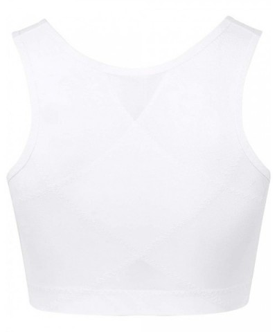 Men's Hooks Vest Shapewear Gynecomastia Compression Shirts Body Chest Support Crop Top - White - CK197RR657X $33.22 Shapewear