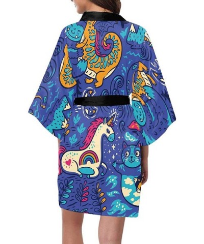 Custom Fantastic Animals Dragon Women Kimono Robes Beach Cover Up for Parties Wedding (XS-2XL) - Multi 1 - CP194X7QK5H $78.84...