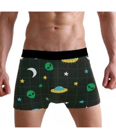 American Flag Gun Men's Funny Boxer Brief with Ballpark Pouch No Ride up Underwear for Youth - Alien Ufo Star Outer Space Pat...