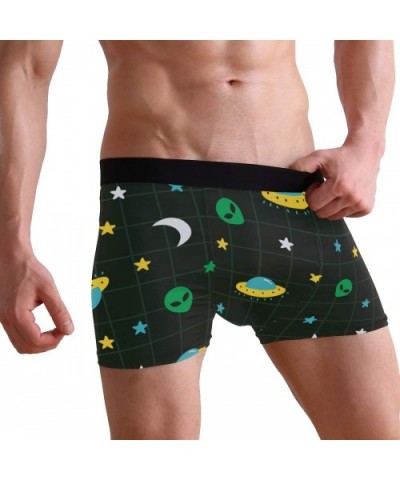 American Flag Gun Men's Funny Boxer Brief with Ballpark Pouch No Ride up Underwear for Youth - Alien Ufo Star Outer Space Pat...