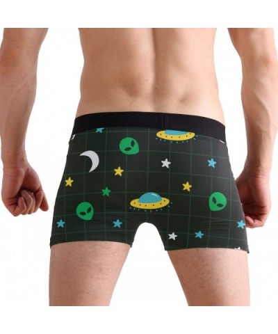 American Flag Gun Men's Funny Boxer Brief with Ballpark Pouch No Ride up Underwear for Youth - Alien Ufo Star Outer Space Pat...