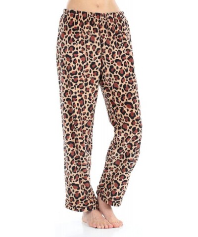 Women's Fleece Long Sleeve Pajama PJ Set - Leopard Solid Top - CC18Q9WUQ9L $45.50 Sets