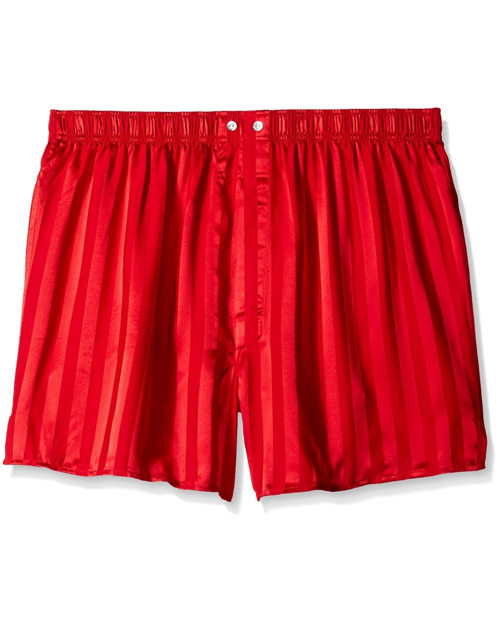 Men's Satin Stripe Boxer-Big Short - Red - CO112EN8GC7 $22.70 Boxers