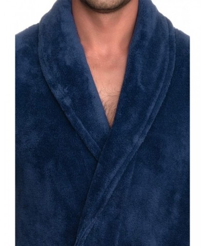 Men's Super Soft Plush Bathrobe Fleece Spa Robe - Bijou Blue - CZ12O75BNG1 $69.14 Robes