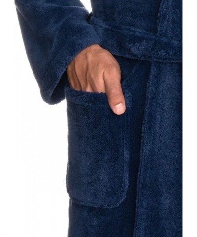 Men's Super Soft Plush Bathrobe Fleece Spa Robe - Bijou Blue - CZ12O75BNG1 $69.14 Robes