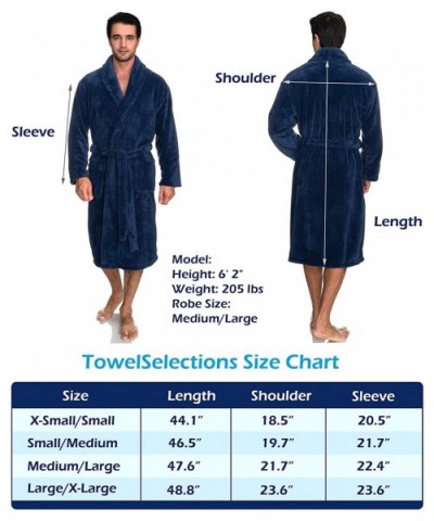 Men's Super Soft Plush Bathrobe Fleece Spa Robe - Bijou Blue - CZ12O75BNG1 $69.14 Robes