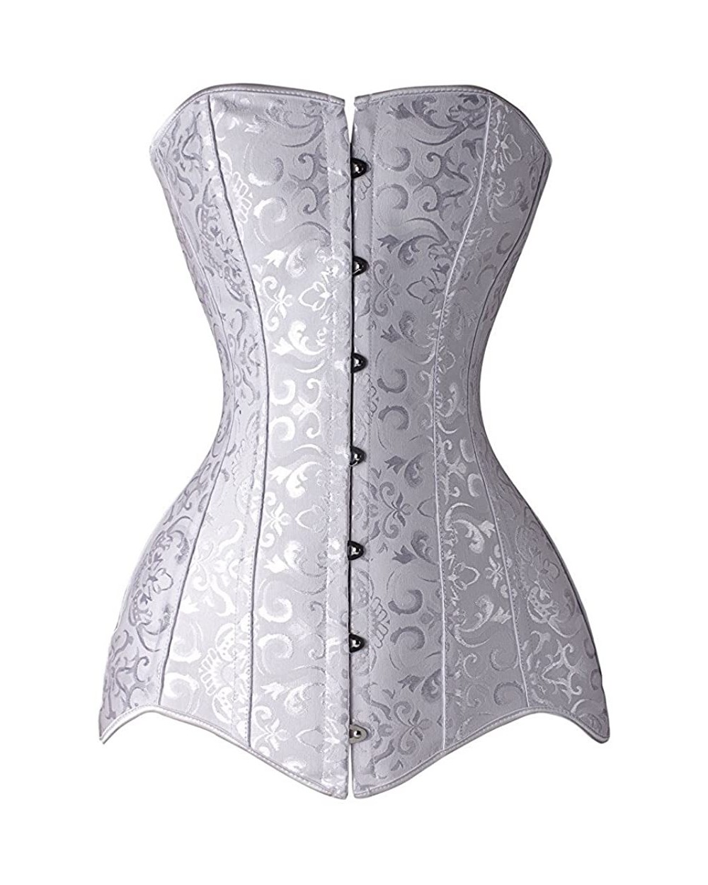 Steel Boned Longline Overbust Sexy Corset Hourglass Waist Training Bustier - White - C6188WU00NN $53.09 Bustiers & Corsets