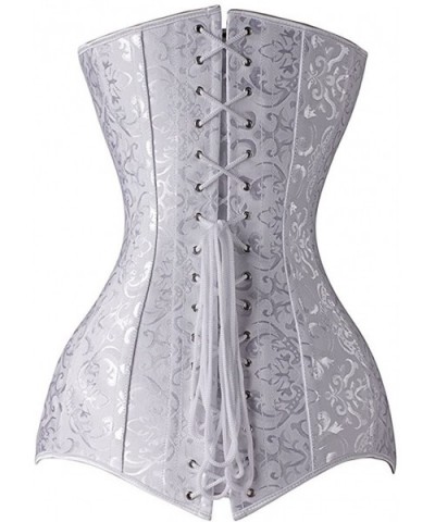 Steel Boned Longline Overbust Sexy Corset Hourglass Waist Training Bustier - White - C6188WU00NN $53.09 Bustiers & Corsets