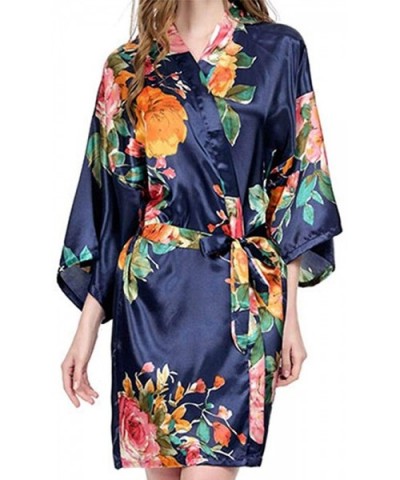 Watercolor Floral Robes Style EB3271B - Navy - C918M2ZHWCY $38.33 Robes