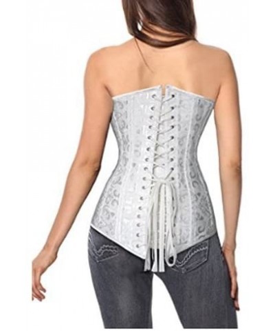 Steel Boned Longline Overbust Sexy Corset Hourglass Waist Training Bustier - White - C6188WU00NN $53.09 Bustiers & Corsets