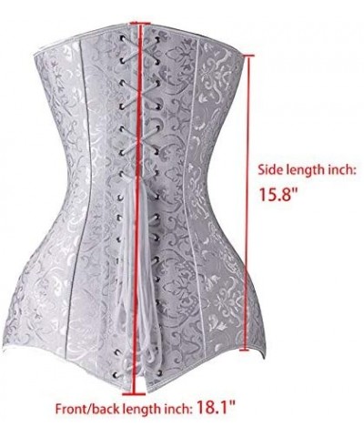 Steel Boned Longline Overbust Sexy Corset Hourglass Waist Training Bustier - White - C6188WU00NN $53.09 Bustiers & Corsets