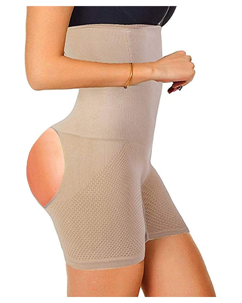 Womens Shapewear Tummy Control Seamless Hi-Waist Butt Lifter Power Shorts - Beige(bare Hips) - CE18UMIKED3 $19.54 Shapewear