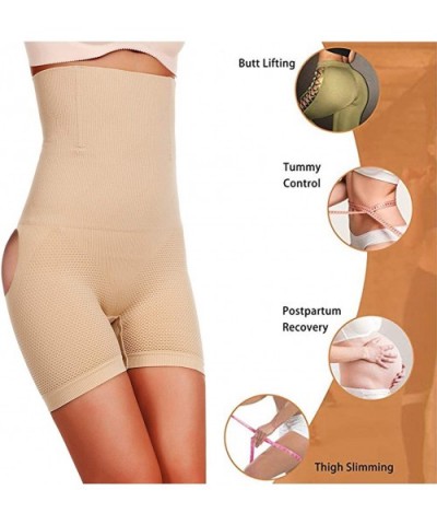 Womens Shapewear Tummy Control Seamless Hi-Waist Butt Lifter Power Shorts - Beige(bare Hips) - CE18UMIKED3 $19.54 Shapewear