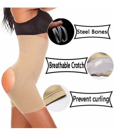 Womens Shapewear Tummy Control Seamless Hi-Waist Butt Lifter Power Shorts - Beige(bare Hips) - CE18UMIKED3 $19.54 Shapewear