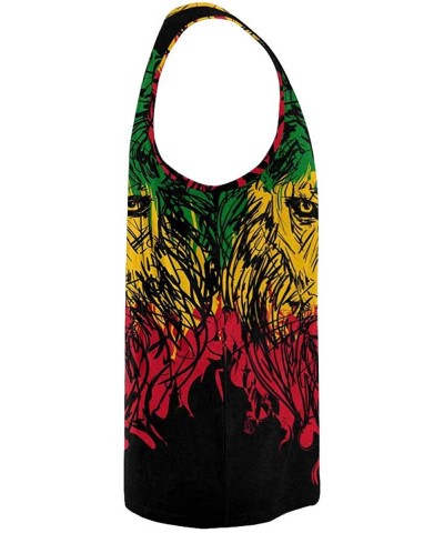 Men's Muscle Gym Workout Training Sleeveless Tank Top Lion by Oil Painting - Multi2 - CO19D0R8HYN $46.30 Undershirts