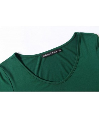 Women's Nightshirt Comfy Sleepwear Knit Nightdress Short Sleeve Nightgown - Forest Green - CB18CMRY2L7 $28.06 Nightgowns & Sl...