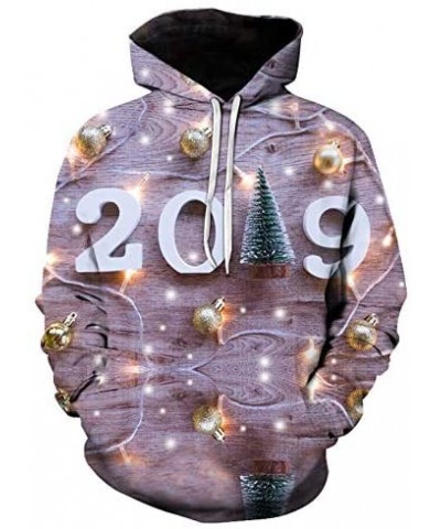 2019 Unisex 3D Realistic Digital Print Pullover Hoodie Hooded Sweatshirt S-4XL - Pink - CP18ZWCME08 $34.12 Robes