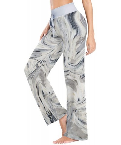 White Gray Marble Ink Women's Pajama Pants Lounge Sleep Wear - Multi - CV19D0A8SZH $38.31 Bottoms