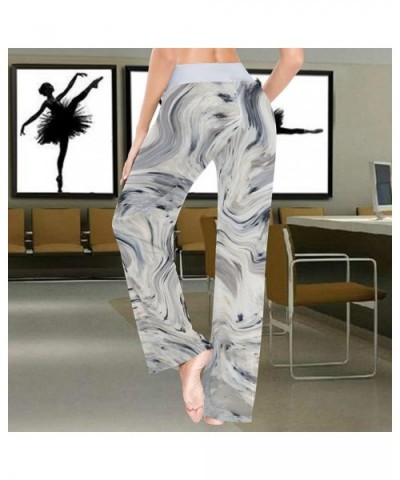 White Gray Marble Ink Women's Pajama Pants Lounge Sleep Wear - Multi - CV19D0A8SZH $38.31 Bottoms