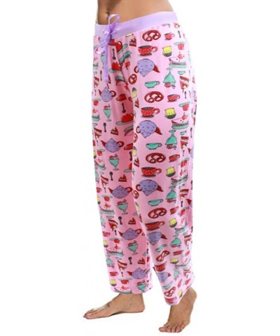 Women's Fun Pattern Comfy Casual Pajama Pants with Draw Strings - Lavender - Deserts & Tea Time - CT1965ONGGD $26.20 Bottoms