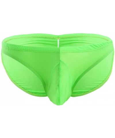 Men's Low Rise Seamless Bulge Pouch Briefs Bikini Underwear - Fluorescent Green - C818C5A5NH2 $22.91 Boxer Briefs