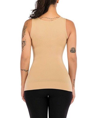 Women's Cami Shaper Tank Top with Built in Bra Removable - Beige - CU1947XLGII $14.48 Shapewear