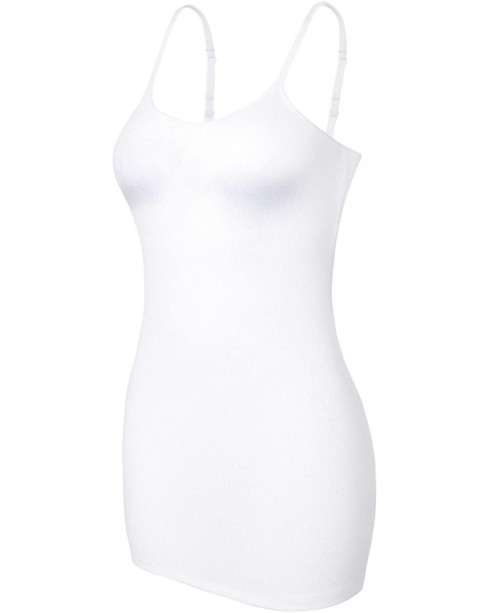 Women's Cotton Camisole Shelf Bra Spaghetti Straps Tank Top 2 Packs - White(one Pack ) - CM1900GT26N $28.65 Camisoles & Tanks