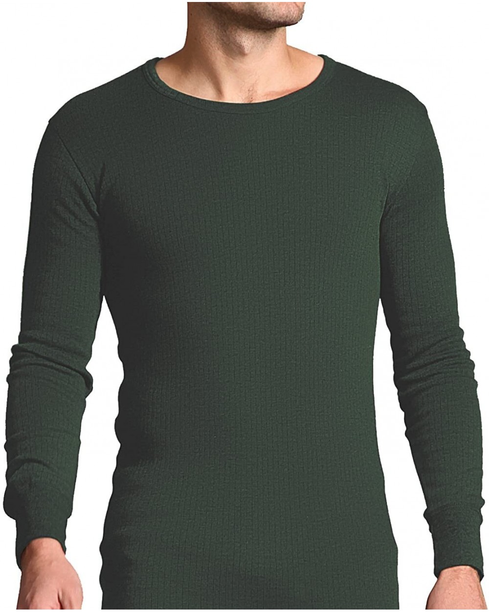 Mens Long Sleeve Lightweight Cotton Hunting Thermal Underwear Shirt - Green - CL185Y8SC0X $36.59 Thermal Underwear