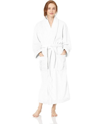 Women's Darlington Plush Fleece Shawl Robe - White - CJ18IAOMH2N $76.24 Robes