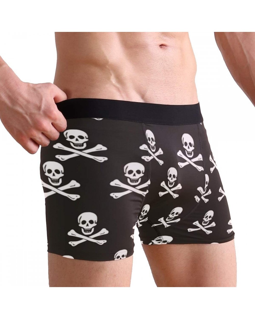 American Flag Firefighter Boxer Briefs Mens Underwear - Pirates Skull Cross Bone - CZ18IRDNZ8Y $26.49 Boxer Briefs