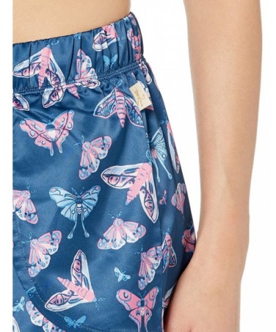 Women's Satin Sleep Shorts - Butterflies - CP18SL69T3S $36.26 Bottoms