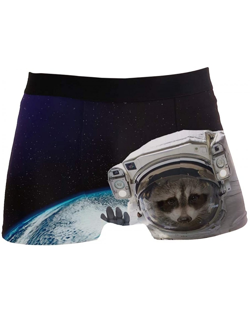 Raccoon Astronaut Mens Boxer Briefs Underwear Breathable Stretch Boxer Trunk with Pouch - Blue - CJ18MHWSQSK $25.15 Boxer Briefs