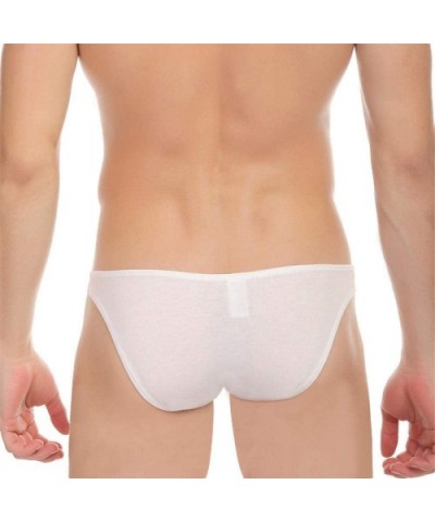 2 Sets of Cotton Men's Briefs- Low Waist Comfort Bag- U Convex Hip Underwear-Yellow_M - Yellow - CX19DIHDYWU $42.29 Briefs