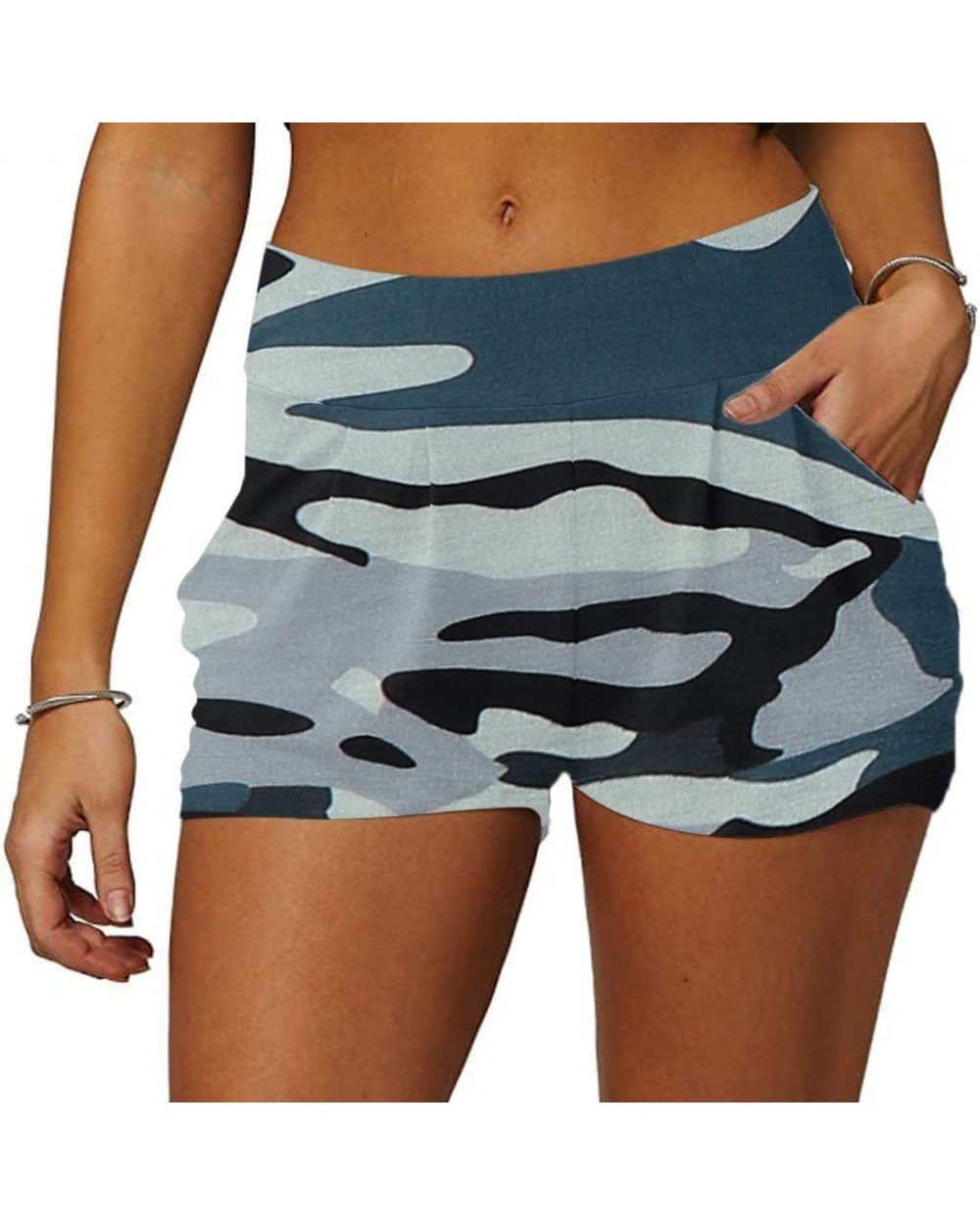 Ultra Soft Harem Shorts for Women - B Gray - CT19C97ZY7Q $15.62 Sets