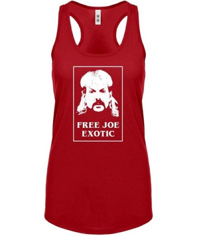 Free Joe Exotic Womens Racerback Tank Top - Red - CZ1982QAMKD $19.33 Camisoles & Tanks