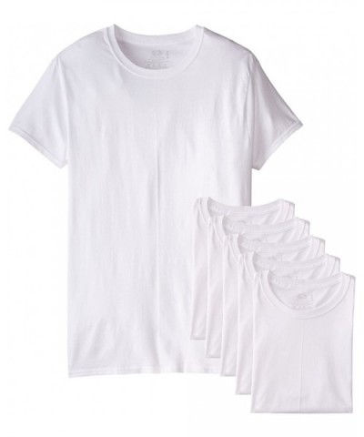 Men's Cotton Crew-Neck Tagless Undershirts Tanks T-Shirts - White - CN12E0CZANL $72.87 Undershirts