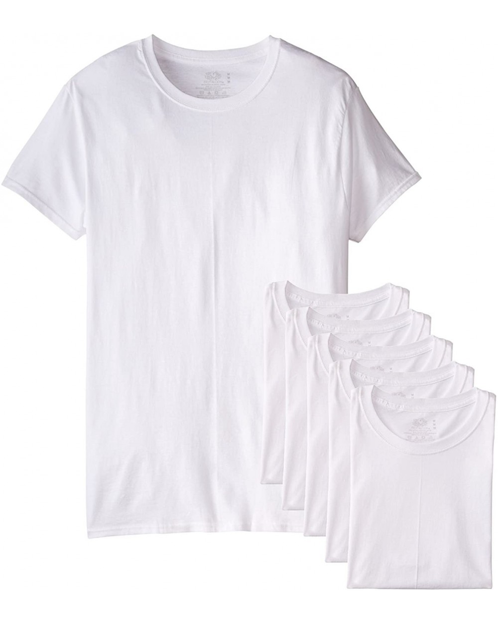 Men's Cotton Crew-Neck Tagless Undershirts Tanks T-Shirts - White - CN12E0CZANL $72.87 Undershirts